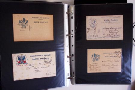 1914-1918, 4 Classeurs de Bureau contenant une collection