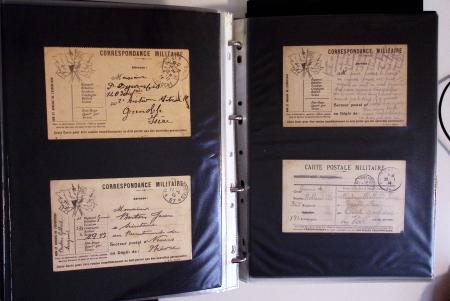 1914-1918, 4 Classeurs de Bureau contenant une collection
