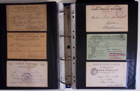 1914-1918, 4 Classeurs de Bureau contenant une collection