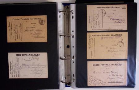 1914-1918, 4 Classeurs de Bureau contenant une collection