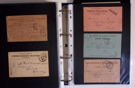 1914-1918, 4 Classeurs de Bureau contenant une collection