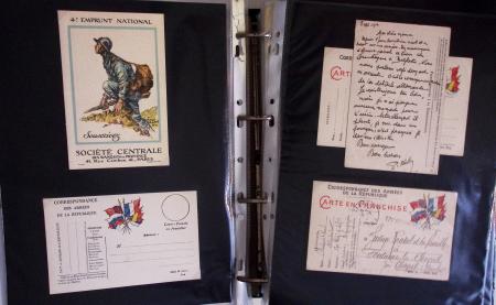 1914-1918, 4 Classeurs de Bureau contenant une collection