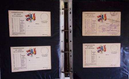 1914-1918, 4 Classeurs de Bureau contenant une collection