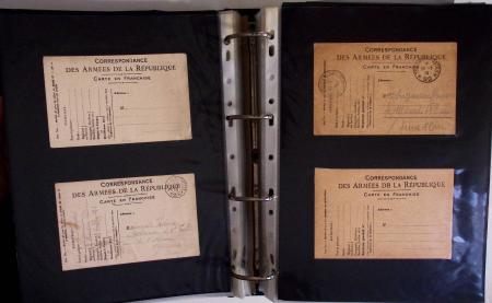 1914-1918, 4 Classeurs de Bureau contenant une collection