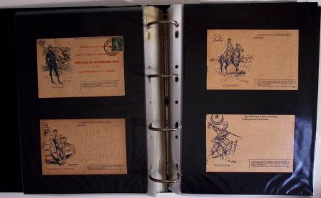 1914-1918, 4 Classeurs de Bureau contenant une collection