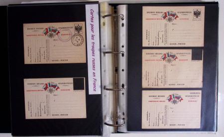1914-1918, 4 Classeurs de Bureau contenant une collection