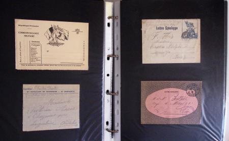 1914-1918, 4 Classeurs de Bureau contenant une collection