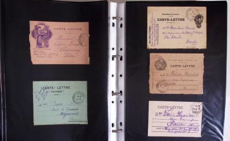 1914-1918, 4 Classeurs de Bureau contenant une collection