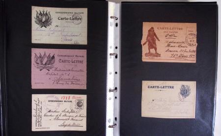 1914-1918, 4 Classeurs de Bureau contenant une collection
