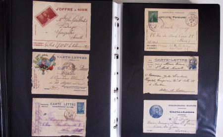 1914-1918, 4 Classeurs de Bureau contenant une collection