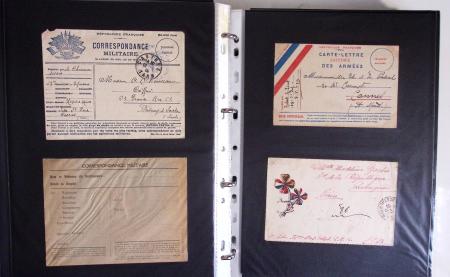 1914-1918, 4 Classeurs de Bureau contenant une collection