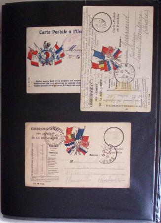 1914-1918, 4 Classeurs de Bureau contenant une collection