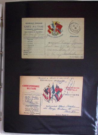 1914-1918, 4 Classeurs de Bureau contenant une collection