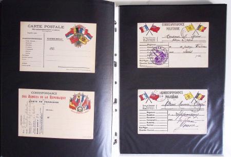 1914-1918, 4 Classeurs de Bureau contenant une collection