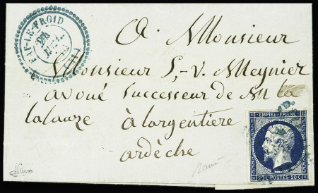 N°14Aa 25c bleu foncé obl. PC 1888 en bleu plus CàD
