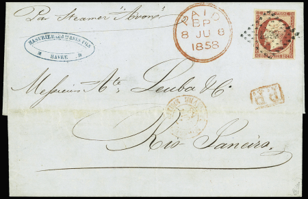 N°17A 80c carmin obl. PC 1495 (Le Havre, Seine-Inférieure)