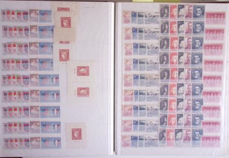 1945-1988, Stock de France en 5 classeurs, neufs avec