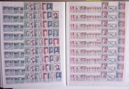 1945-1988, Stock de France en 5 classeurs, neufs avec