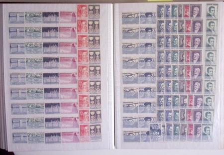 1945-1988, Stock de France en 5 classeurs, neufs avec