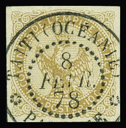 Col. Gén. N°3 10c bistre-jaune, cad "TAITI" (OCEANIE)