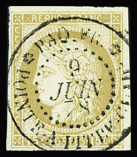 Col. Gén. N°19 15c bistre, cad Pointe à Pitre - Paquebot