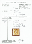 N°1b 10c bistre verdâtre, obl grille avec bdf, TTB