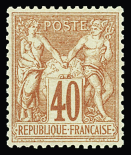 N°70 40c rouge-orange, très bien centré, neuf *, TB.