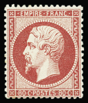 N°24 80c rose, belle fraîcheur, neuf *, TTB.