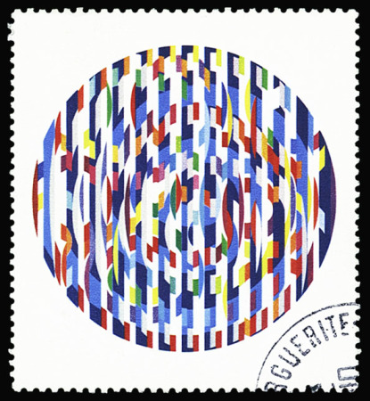 N°2113b 4fr Yaacov Agam, variété couleur noir omise,