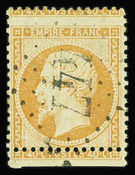 N°23 40c orange, variété piquage à cheval, obl. GC