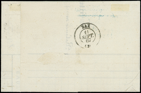 N°22 et 29A obl. GC 2795 s. LAC, càd T15 PAU 10/9/67, combinaison de bleus. TTB