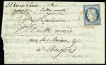 N°37 obl. càd rouge PARIS (SC) 11/11/70 s. LAC, passage LUZARCHES 20/11 et arr. ANGERS 22/11, TB. LE Gal UHRICH