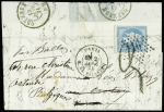 N°29B obl. Etoile 16 s. LAC, càd R. de Palestro 2/1/71, arr. faible LE CROTOY et réexp. OSTENDE 13/1, d'où la Taxe 9 au tampon, TB. LE NEWTON