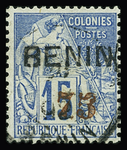 N°16 75 sur 15c bleu, oblitéré, TB