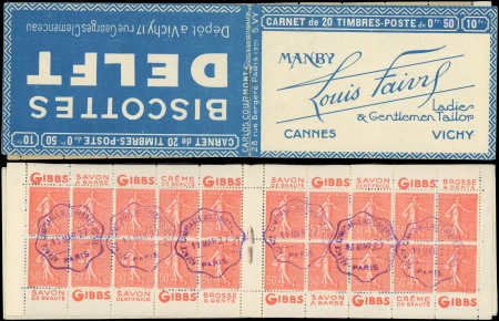 N°199-C12ac Semeuse Lignée, 50c rouge, n°199c, T I, Annulé Agence Comptable, S. VY, DELFT/Louis Faivre, TB