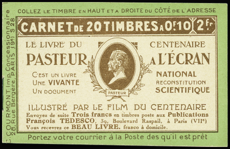 N°159-CA1 Semeuse Camée, 10c vert, n°159c, T IC, S. 28, PASTEUR A L'ECRAN, surch. ANNULE, TB