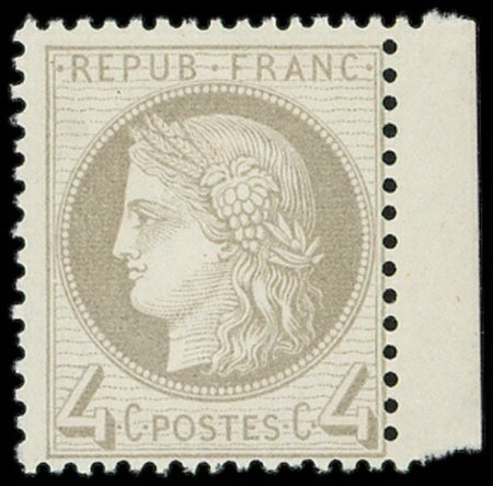 N°52 4c gris, petit bdf, neuf *, frais et TB