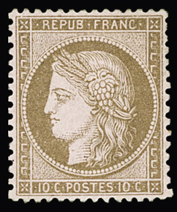 N°58 10c brun sur rose, très bon centrage, neuf *, TB