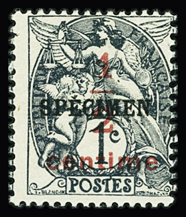 N°157-CI 4 Blanc, 1/2c. s. 1c ardoise, surch. SPECIMEN, neuf **, TB