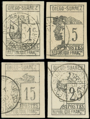 N°6/9 série Litho de 1890 obl., signé