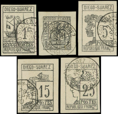 N°6/10 série Litho de 1890, obl., TB