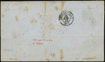 N°4 et 6, 25c bleu (2) et 1f carmin (p.d.) obl. GRILLE SANS FIN s. LSC, càd PARIS 30/7/52, pour VERA CRUZ par voie anglaise, TB
