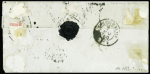 N°5 40c orange, PAIRE obl. GRILLE s. LAC, càd (ES) PARIS (ES) 7/5/50, arr. LONDON càd sur les timbres, TB