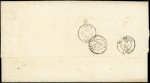 N°1 10c bistre-jaune, PAIRE obl. PC 2047 s. LAC, càd T15 MONT-DE-MARSAN 24/2/52, TTB