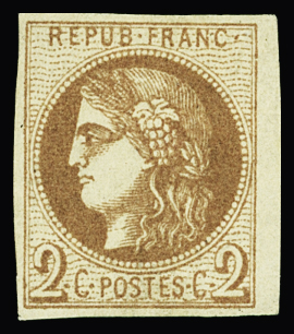 N°40Bb 2c MARRON, R II, neuf *, TB