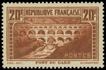 N°262 Pont du Gard, 20f chaudron, T IIB, neuf **,TB