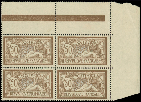 N°120 Merson, 50c brun et gris, BLOC de 4 cdf, neuf **, TTB