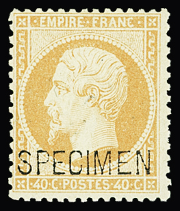 N°23d 40c orange, surch. SPECIMEN, neuf *, TB. Signé Calves