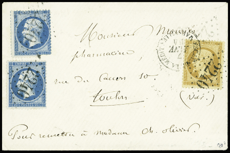 N°21 et 22, 10c. et 20c. (2) obl. GC 2240 s. Env., càd ESCAD. DE LA MEDIT. MARSEILLE 7/1/64, RR ainsi, TB
