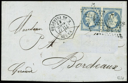 N°22b 20c bleu, TETE-BECHE, obl. Etoile 1 sur LAC, càd PARIS 27/4/67, TB. Signé Calves